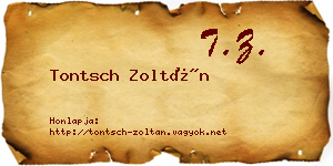 Tontsch Zoltán névjegykártya